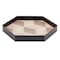 Homeroots Set of Three Natural and Black Hexagon Iron Serving Tray 516329 - alternate 1