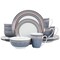 Gibson Home Silver Wind 16 Piece Fine Ceramic Dinnerware Set in Grey and Pink 130975.16 - alternate 1