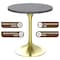 Leisuremod Round 27.55 in W, 29.34 in L, Sintered Stone/Stainless Steel, Grey VT20BG-27GRS - alternate 4