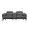 Homeroots 90in Dark Gray and Black Italian Leather Power Reclining Loveseat With Storage 720560 - alternate 3