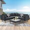 Homeroots Two Piece Outdoor Black Wicker Sectional Seating Group with Black Cushions 625676 - alternate 4