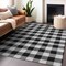 Homeroots 9' X 12' Black Gray And Ivory Plaid Washable Indoor Outdoor Area Rug 595467 - alternate 4