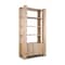 Homeroots 42" Natural Solid Wood Four Tier Bookcase with Two Doors 611041 - alternate 5