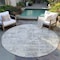Homeroots 8' Ivory And Gray Round Abstract Washable Indoor Outdoor Area Rug 597976 - alternate 6