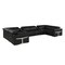 Homeroots Black Italian Leather Power Reclining U Shaped Eight Piece Sectional With Console 634669 - alternate 4