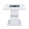 Homeroots 24" White and Silver Glass and Wood Faux Crystal Bling Square Pedestal End Table 560100 - alternate 4