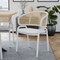 Leisuremod Ervilla Dining Chair with White Powder Coated Steel Legs and Wicker Back, White ECW-20W - alternate 4