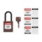 Brady Velocity Lockout Padlocks Nylon 1.5in Clearance KD Plastic Shackle Brown SDPL-BRN-38PL-KD - alternate 3