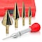 Neiko Step Drill Bit Set and Automatic Center Punch, 5 Piece, 41 SAE Sizes Total, 1/8'' - 1-3/8'' 10169A - alternate 1