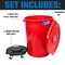 Magnum Tool Red 44 Gallon Trash Can Set, Trash Can, Quiet Dolly, and Reinforced Lid, 4 Set CMTC-CLD0-44R04 - alternate 5