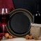 Smarty Had A Party 7.5" Black with Gold Edge Rim Plastic Appetizer/Salad Plates (120 Plates), 120PK 117BG-CASE - alternate 3