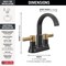 Delta Albion Two Handle Centerset Bathroom Faucet Matte Black / Champagne Bronze 25855LF-GZ - alternate 3