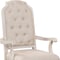 Homeroots Tufted Antiqued White and Champagne Upholstered Fabric And Solid Wood Dining Arm Chairs, 2PK 573404 - alternate 4