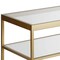 Homeroots 45" Clear Glass And Gold Steel Coffee Table With Shelf 520941 - alternate 6
