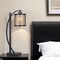 Homeroots 26" Black Metal Lantern Table Lamp With White Drum Shade 524689 - alternate 1