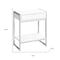Homeroots 24" Silver And White Wood And Metal End Table With Drawer And Shelf 333226 - alternate 3