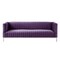 Homeroots 85" Purple Velvet Manufactured Wood Sofa 543975 - alternate 1