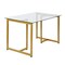 Homeroots 55" Clear And Gold Glass And Metal Sled Base Dining Table 568210 - alternate 2