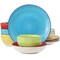 Elama Mason 12 Piece Double Bowl Stoneware Dinnerware Set in Assorted Colors ELM-MASON - alternate 1