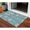Homeroots 3' X 5' Teal Blue Pink And Ivory Floral Washable Indoor Outdoor Area Rug 605337 - alternate 1
