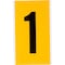 Brady Outdoor Vinyl 6 in Black on Yellow Numbers 1 Card 1570-1 - alternate 1