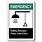 Signmission 10 in Height, Plastic, 10" x 7", ANSI-710ES Safety Shower Keep Area ANSI-710ES Safety Shower Keep Area - alternate 3