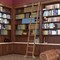 Quiet Glide 9.92 ft. Walnut Sunburst Wheel Brushed Satin Brass Rolling Hook Removable Ladder, 12 ft. Rail QG.510-10WA-12-H.06B - alternate 1