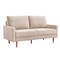 Homeroots 69" Beige Velvet Sofa With Dark Brown Legs 543717 - alternate 6