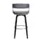 Homeroots 26" Gray And Black Faux Leather Swivel Counter Height Bar Chair 534467 - alternate 4