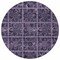 Homeroots 8' Purple Plum And Charcoal Round Medallion Washable Indoor Outdoor Area Rug 589310 - alternate 3