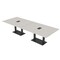 Skutchi Designs Rectangle Conference Table With Power Unit, 48 in W, 144 in L, Ivory HAR-REC-48X144-DOU.BK-K458-EBLK - alternate 1