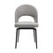 Armen Living Lucia Swivel Upholstered Dining Chair in Gray Fabric with Black Metal Legs - Set of 2 LCLUSIGRYBLK - alternate 4