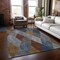 Homeroots 3' X 5' Gray Gold And Blue Argyle Washable Indoor Outdoor Area Rug 613693 - alternate 6