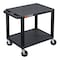 Luxor Utility Cart with Lipped Plastic Shelves, Thermoplastic Resin, 200 lb Load Capacity, 2 Shelves WT26 - alternate 5