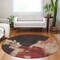 Homeroots 8' Brick Red And Red Round Abstract Washable Indoor Outdoor Area Rug 609162 - alternate 3