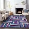 Homeroots 8' X 10' Purple Ivory And Teal Blue Geometric Washable Indoor Outdoor Area Rug 598295 - alternate 6