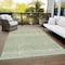 Homeroots 10' X 14' Green And Ivory Chevron Washable Indoor Outdoor Area Rug 612255 - alternate 3