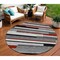 Homeroots 8' Gray Black And Red Round Striped Washable Indoor Outdoor Area Rug 613274 - alternate 1