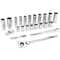 Performance Tool 23 pc. 3/8 in. Dr. Metric Socket Set, 108 Gear Teeth, Ratchet, Extension W38914 - alternate 2