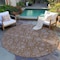 Homeroots 8' Chocolate And Gray Round Floral Washable Indoor Outdoor Area Rug 582262 - alternate 5
