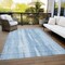 Homeroots 10' X 14' Sky Blue And Denim Blue Botanical Leaves Washable Indoor Outdoor Area Rug 581989 - alternate 3