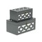 Homeroots Set of Two Black And White Wood And Mirrored Glass Box With Lid, 2PK 489375 - alternate 3