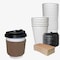 Ecoquality 10oz White Paper Coffee Cups with Black Dome Lids and Sleeves - For Home, Office, 100PK EQ10WHTPCBDLS-100 - alternate 1