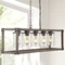 Jonathan Y Zeniba 36" 5-Light Linear Adjustable Iron/Seeded Glass Rustic Farmhouse LED Pendant, Brown JYL7478A - alternate 10