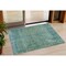 Homeroots 3' X 5' Teal Blue And Ivory Abstract Washable Indoor Outdoor Area Rug 631101 - alternate 1
