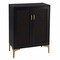 Homeroots Modern Rustic Black Gold and Faux Rattan Bar Cabinet 401699 - alternate 3