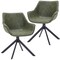 Leisuremod Markley Swivel Leather Dining Arm Chair with Iron Legs, 2PK ESCBL-26-G2 - alternate 1