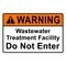 Sign Solutions Usa Warning Wastewater Treatment, 18 in W x Horizontal Rectangle, Aluminum Sign DCS10DWT1812CUS00114 - alternate 1