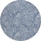 Homeroots 8' Navy Blue And Ivory Round Floral Washable Indoor Outdoor Area Rug 594643 - alternate 3
