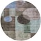 Homeroots 8' Brown Blue And Green Round Geometric Washable Indoor Outdoor Area Rug 604308 - alternate 2